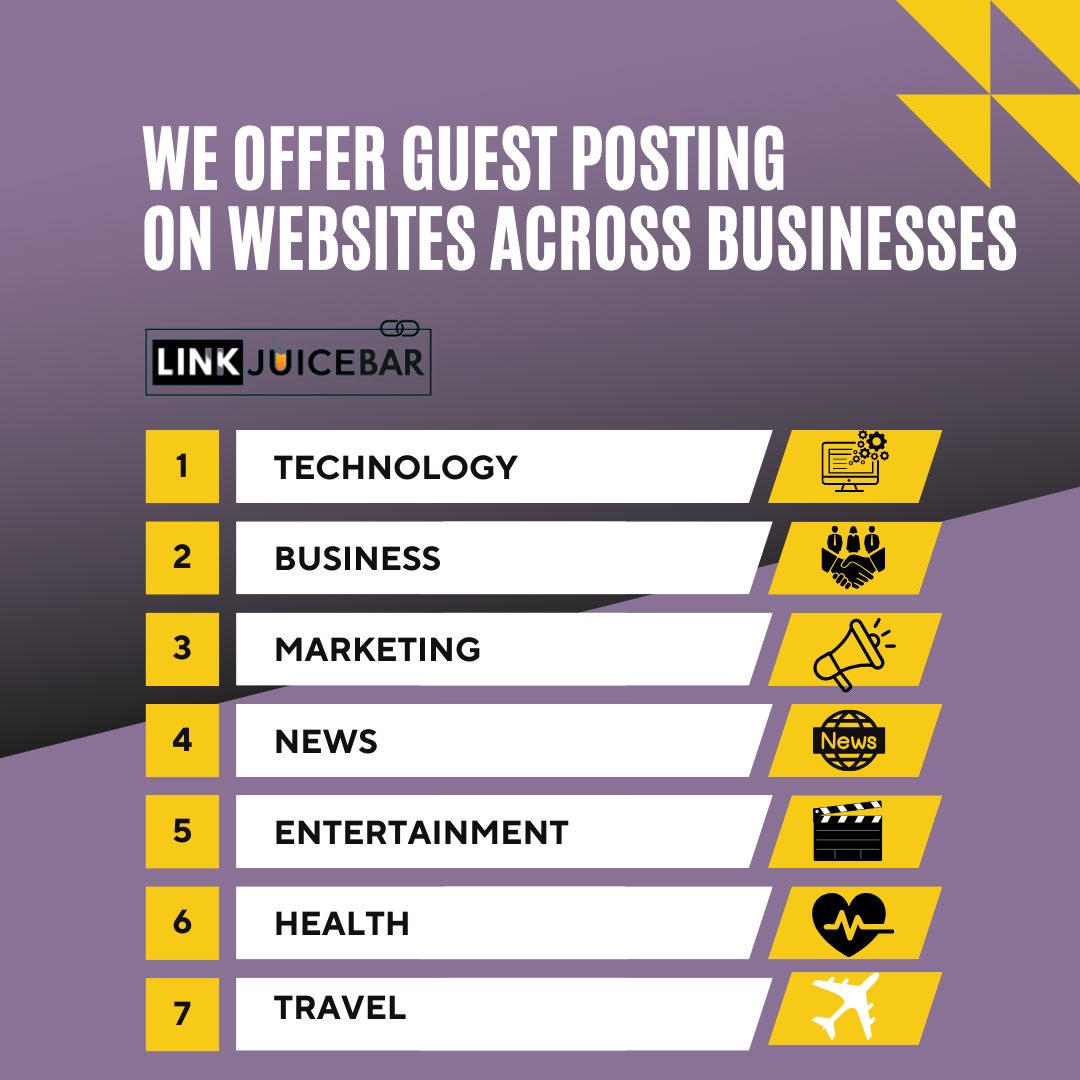 No niche left behind! 

We build backlinks from websites across industries, boosting your online presence. 💻 📱 

We are one stop shop for high quality backlinks. 🔗 

#backlinks #guestposting #seo