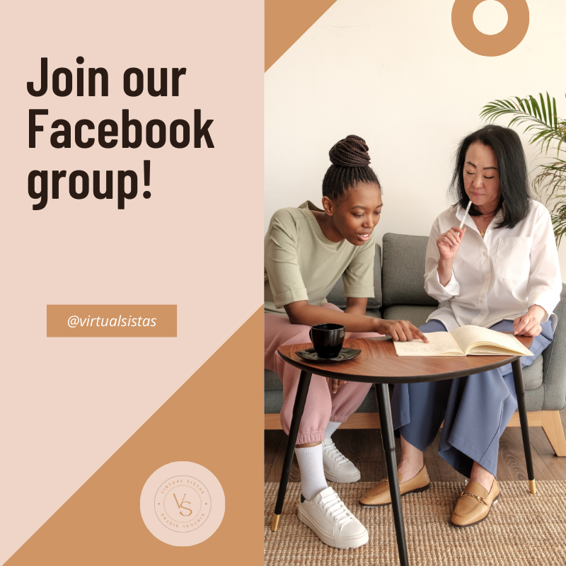Join our Facebook group!
.
Our Facebook group gives you tips on exactly how to:
-Find your why
-Discover your niche
-Get a client
-Implement systems
.
Comment  below  if you want to join  the group
.
.
.
.
.
.
#Virtualsistas #VirtualAssistant #DigitalAssistant #OnlineAssistant