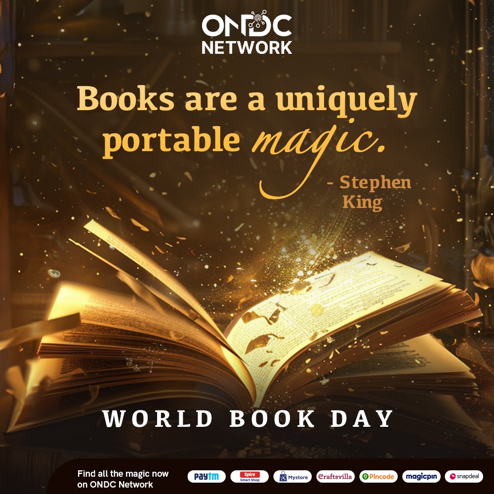 Celebrating World Book Day! 📚📖 Expand your library as endless possibilities await on the ONDC Network. Shop for your favourite books through all buyer apps powered by ONDC protocol. ONDC Network par ab har business ke liye liye Bharat khulega. Shop now:…