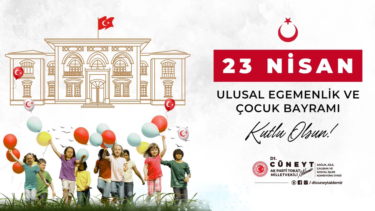 Milli iradenin ve egemenliğimizin simgesi olan Türkiye Büyük Millet Meclisi'nin açılışının yıl dönümü ve tüm çocuklarımızın 23 Nisan Ulusal Egemenlik ve Çocuk Bayramı kutlu olsun. 🇹🇷 #23NisanÇocukBayramı #TBMM104YAŞINDA
