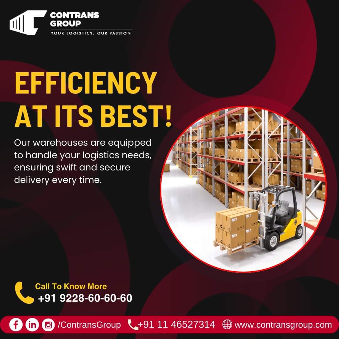 Efficiency at its Best!

Our warehouses are equipped to handle your logistics needs, ensuring swift and secure delivery every time.

#LogisticsExcellence #PartnersInSuccess #Contrans #ContransGroup #LogisticsSolutions #CargoShipping #InternationalLogistics