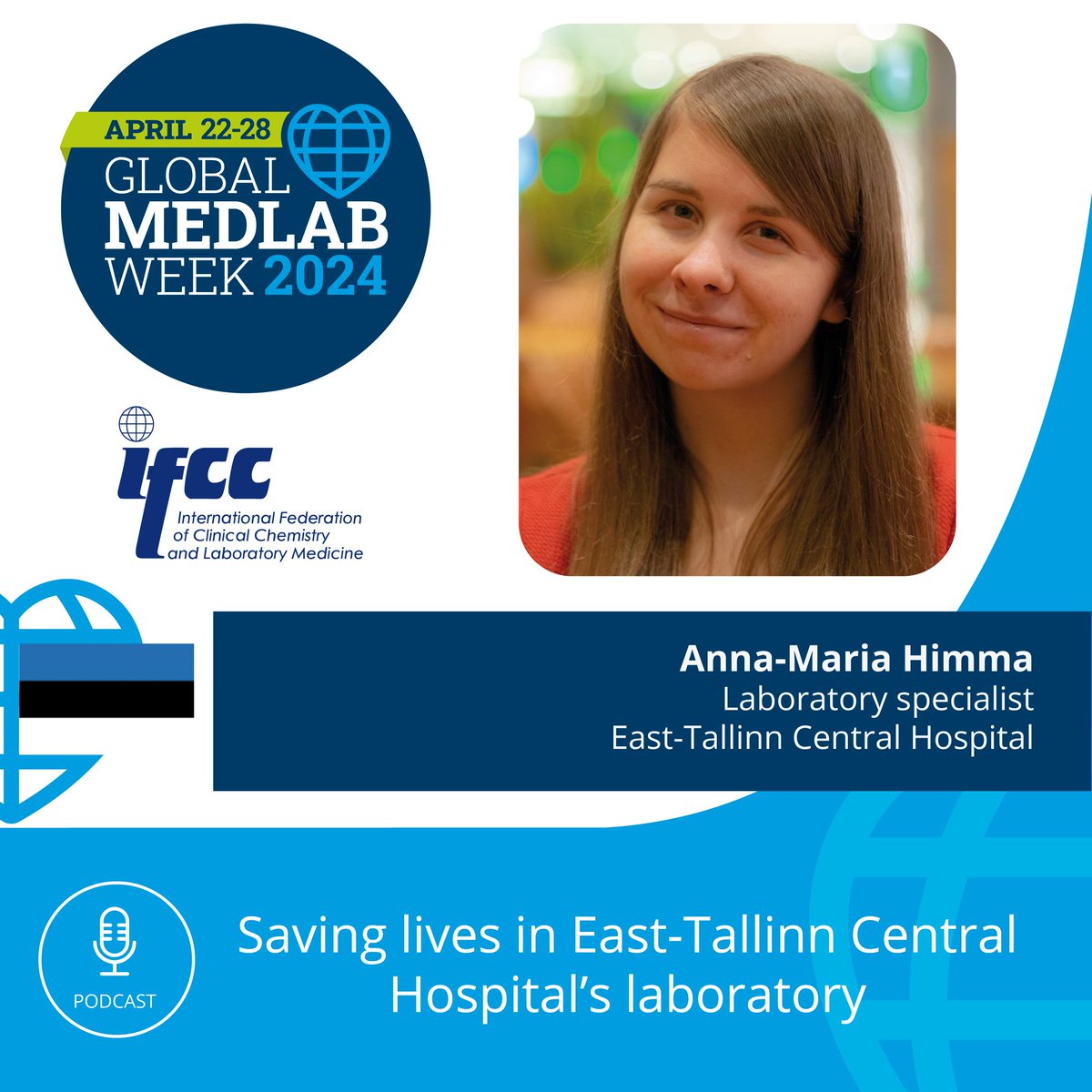 PODCAST: Saving lives in East-Tallinn Central Hospital’s laboratory. podcasters.spotify.com/pod/show/ifcc/… Anna-Maria Himma. Laboratory Specialist, East-Tallinn Central Hospital. Estonia.