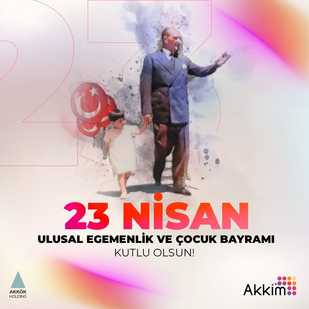 Ulu Önder Mustafa Kemal Atatürk’ün tüm dünya çocuklarına armağan ettiği #23Nisan Ulusal Egemenlik ve Çocuk Bayramı kutlu olsun!🇹🇷

#AkkökHolding #AkkimKimya