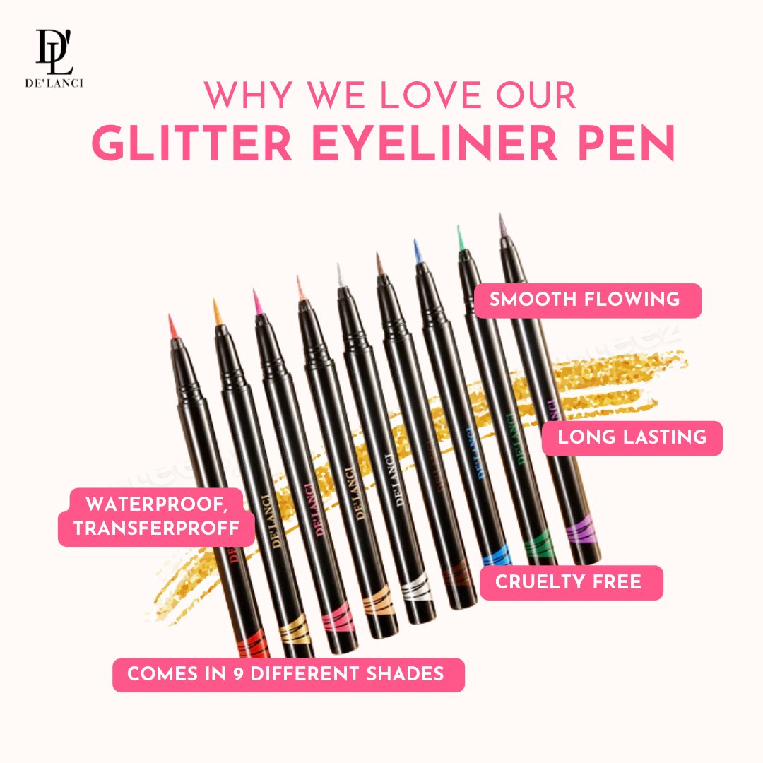 The reason to love our Glitter Eyeliner Pen 😍 Try it out now 💘 #delanciindia #delanci #delancicosmetics #delancisale #festivemakeup #partymakeuplook #bridalmakeup #facemakeup #eyeliner