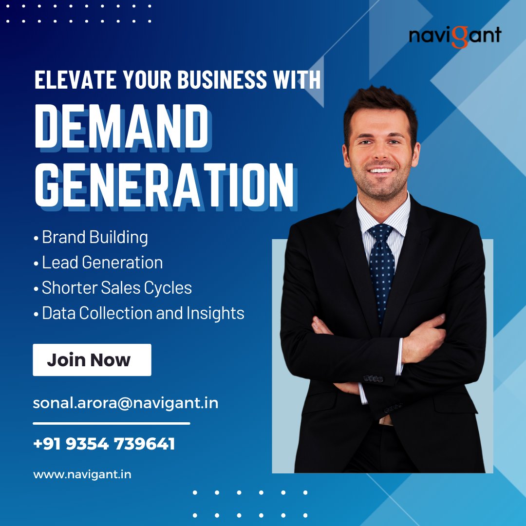 Our B2B demand generation methods are based on a thoughtful and strategic methodology meant to attract top-tier leads, and they are tailored for each individual technique.

Web: navigant.in

#Navigant #leadgeneration #salesandmarketing #demandgeneration #b2b #market
