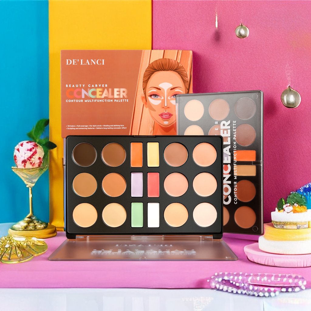 Hide your blemishes in just a minute with De'lanci Beauty Carver Concealer Palette 😍 It has all the shades for every skin tone & it works like magic ✨ Product used- Beauty Craver Concealer Palette💞 #delanciindia #delanci #delancicosmetics #concealer