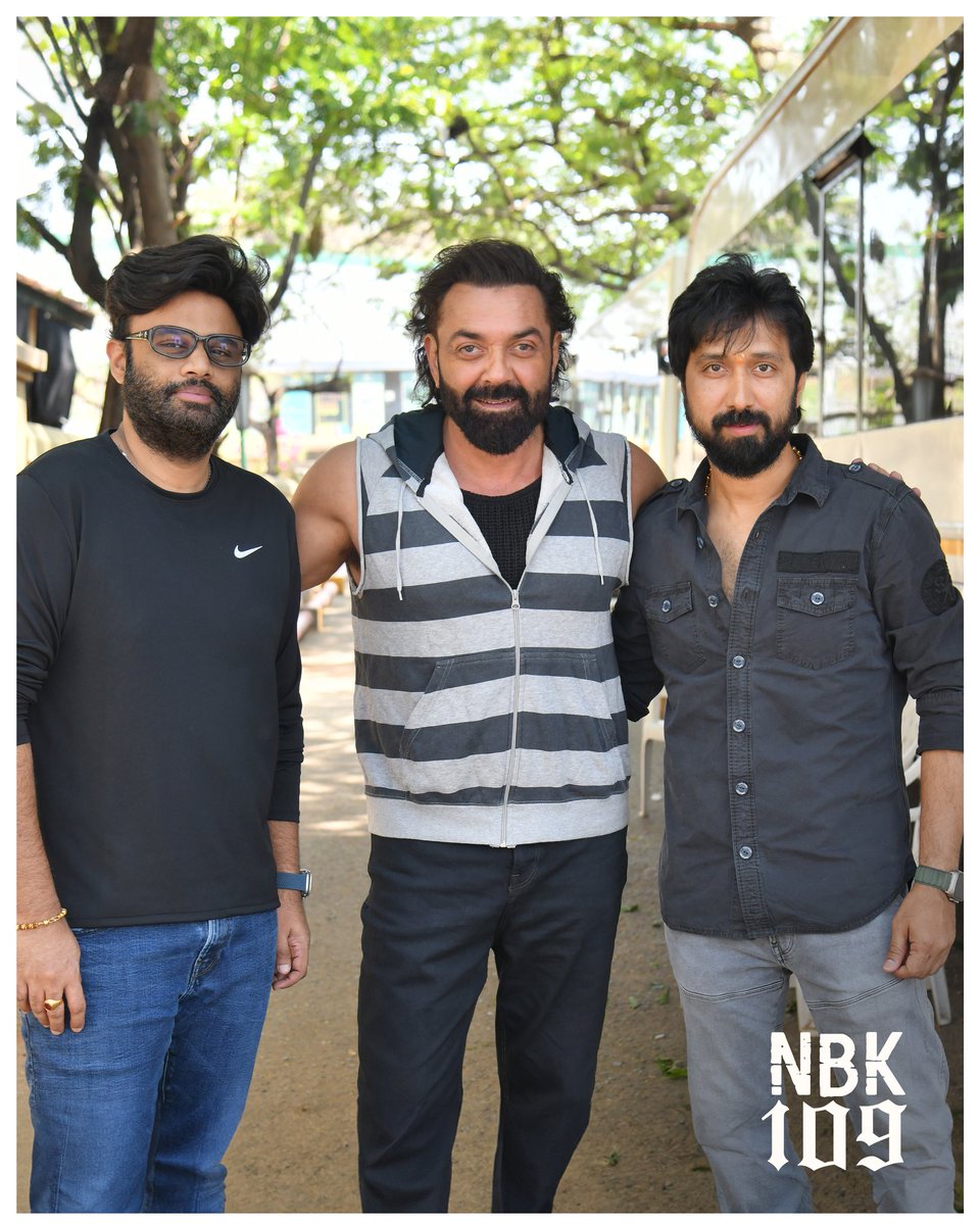 THE HUNTER ENTERS 🔥🔥 Welcoming the swagster #BobbyDeol garu to #NBK109 sets, injecting an extra dose of energy into our team. 😍🙌 #NandamuriBalakrishna @thedeol @MusicThaman @vamsi84 @KVijayKartik #SaiSoujanya @chakrif1 @SitharaEnts @Fortune4Cinemas #SrikaraStudios