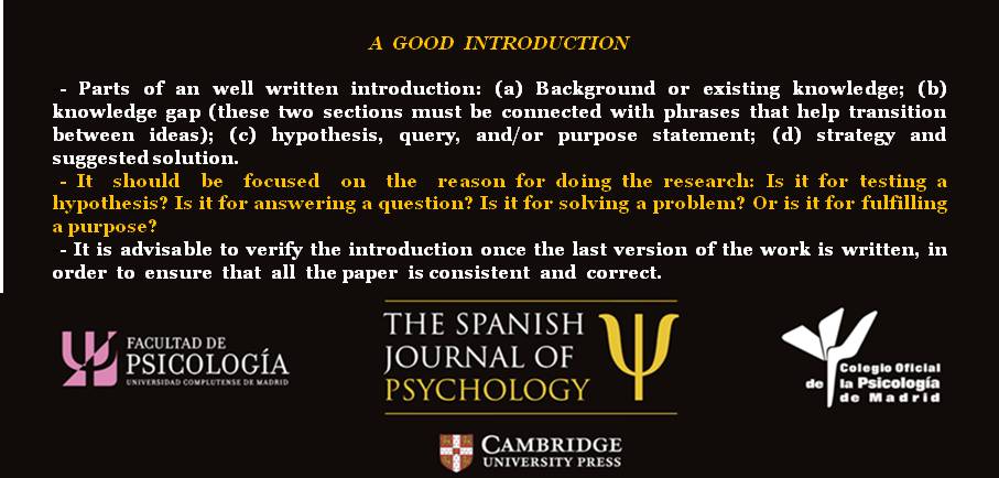 Spanish_PsyJour's tweet image. #InstructionsForAuthors

Tips to write a #CorrectIntroduction for a paper