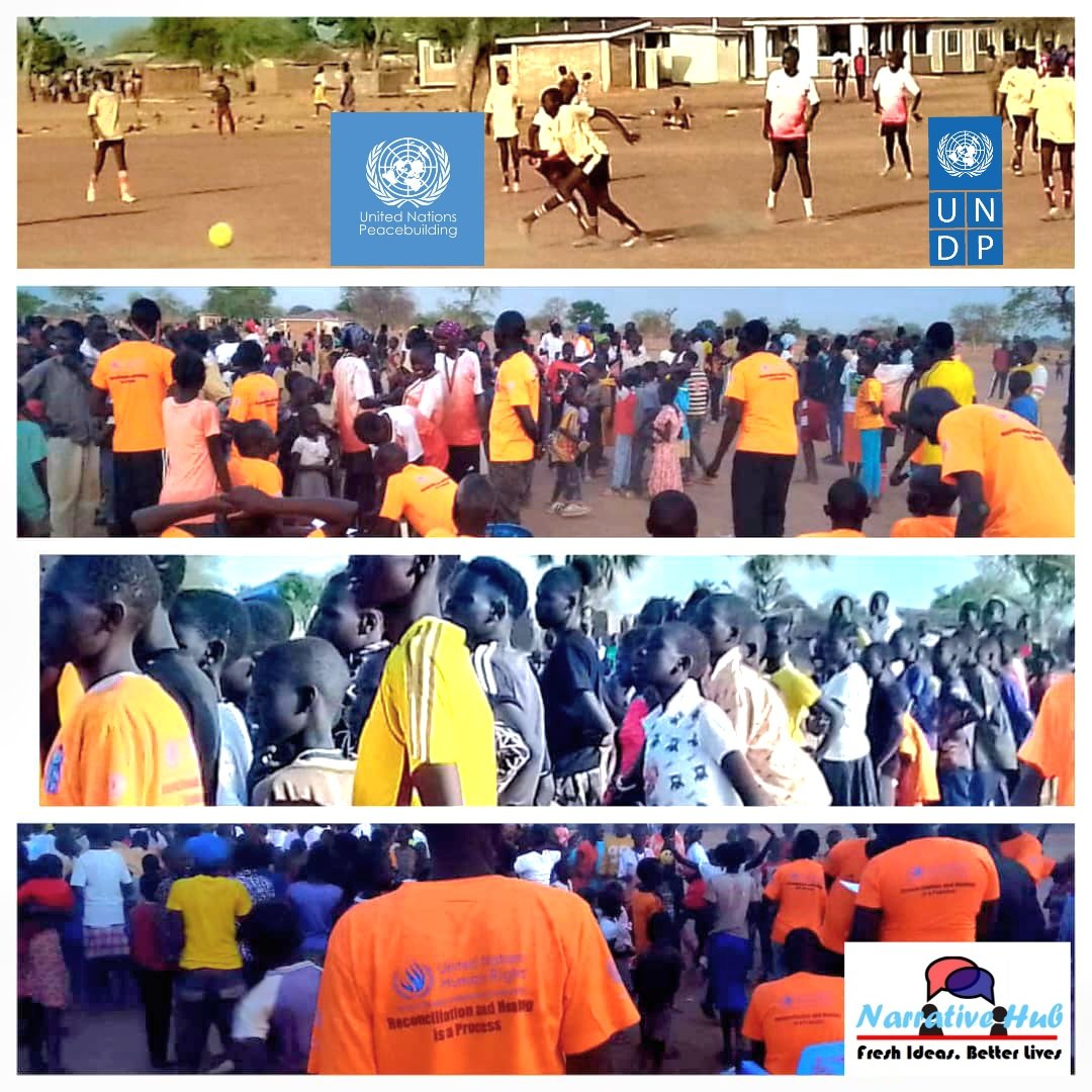 Narrative_Hub's tweet photo. By bringing strangers together to watch Victim Support Groups women teams play last evening, sports broke gender barriers and accelerated healing, a key step in the transitional justice process. Thanks to support from @UNPeacebuilding through @undpsouthsudan to NH #Warrap #SSOT https://t.co/ky9fjeC2lu