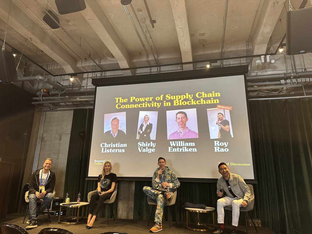 JenniferChengLo's tweet photo. Amazing sound bytes on Supply Chain and Blockchain from @heyroyr @fulldecent @ShirlyValge #ChristianListerus

@BananaConfXYZ https://t.co/zUXt8HsJFl