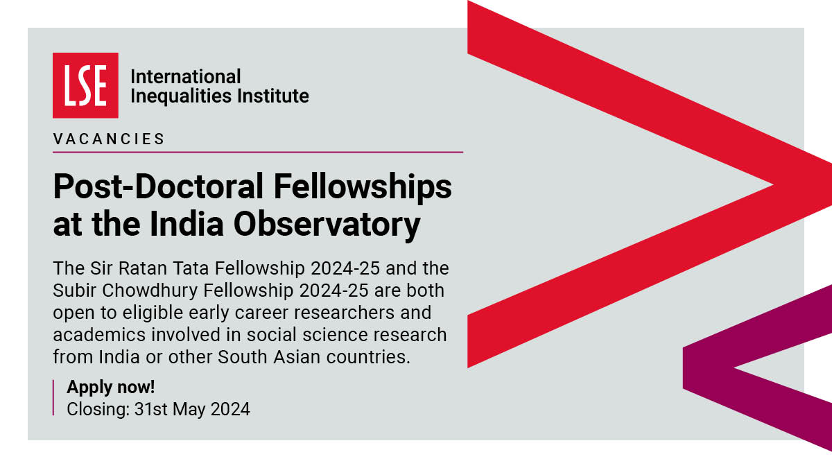 🚨 Applications are open for the India Observatory Post-Doctoral Visiting Fellowships at the III! Apply now if you are an early career researcher/academic involved in social science research from India or other South Asian countries🇮🇳 More details here 👉 ow.ly/WztQ50RlZx1