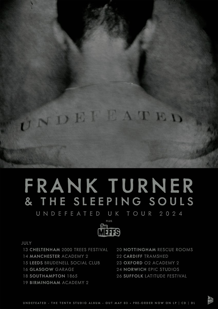 UK TOUR REMINDER - presale starts tomorrow (Wednesday) at 11am UK. To get access, preorder the album from my store before 23:59 tonight. If you've already pre-ordered an album on any format from my store, you're automatically eligible for access. frank-turner.backstreetmerch.com