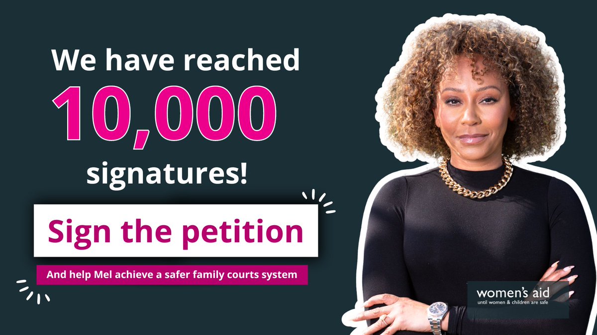 We've reached 10,000 signatures on @OfficalMelB's Petition calling for mandatory domestic abuse training for the Judicial College. If you haven't signed yet, sign here: ow.ly/9w7450RlltQ