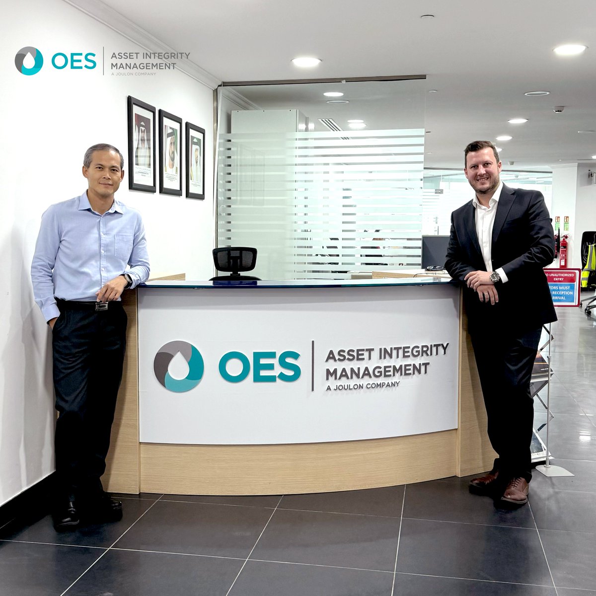 OES Asset Integrity Management are pleased to announce the appointment of Adam Gibson as Global Commercial Director.

Pictured left to right: Seong Way Chin, Managing Director – Asset Integrity and Adam Gibson, Global Commercial Director
#OESGroup
#NewAppointment
#AssetIntegrity