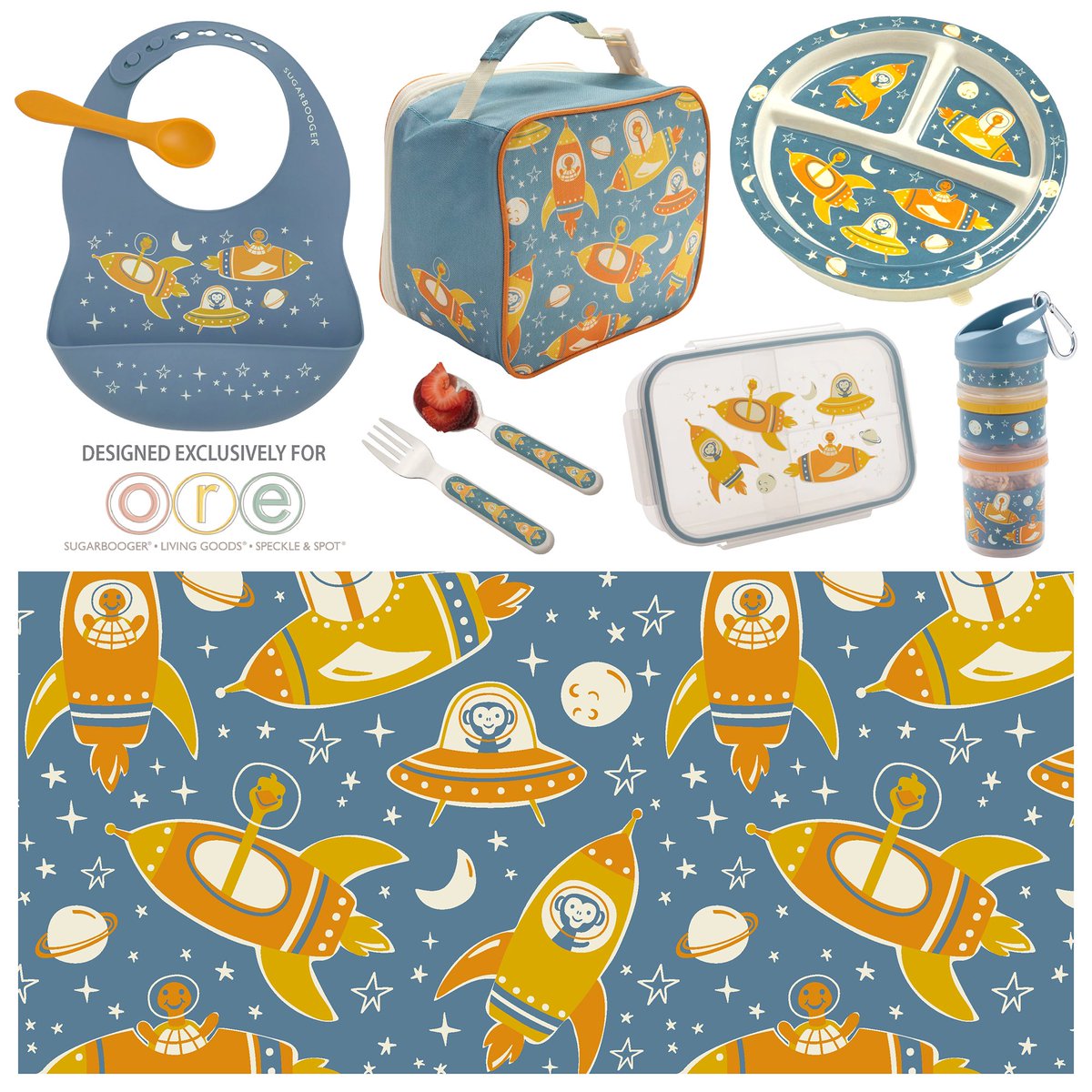 Zoom 🚀 Fun animals and outer space… two of my favorite themes together 😁 This collection was a dream collaboration with @oreoriginals! bit.ly/3U7uQb5

#artlicensing #surfacedesign #shopsmall #patterndesigner