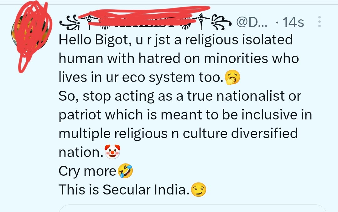 A harmless wish where I have expressed my wishes towards my  Hindu festival has turned into hate for many 
An absolute harmless post which should not have triggered anyone has become a problem 
Get your facts right you cannot be a Hindu phobic in a Hindu majority country 
Deal…