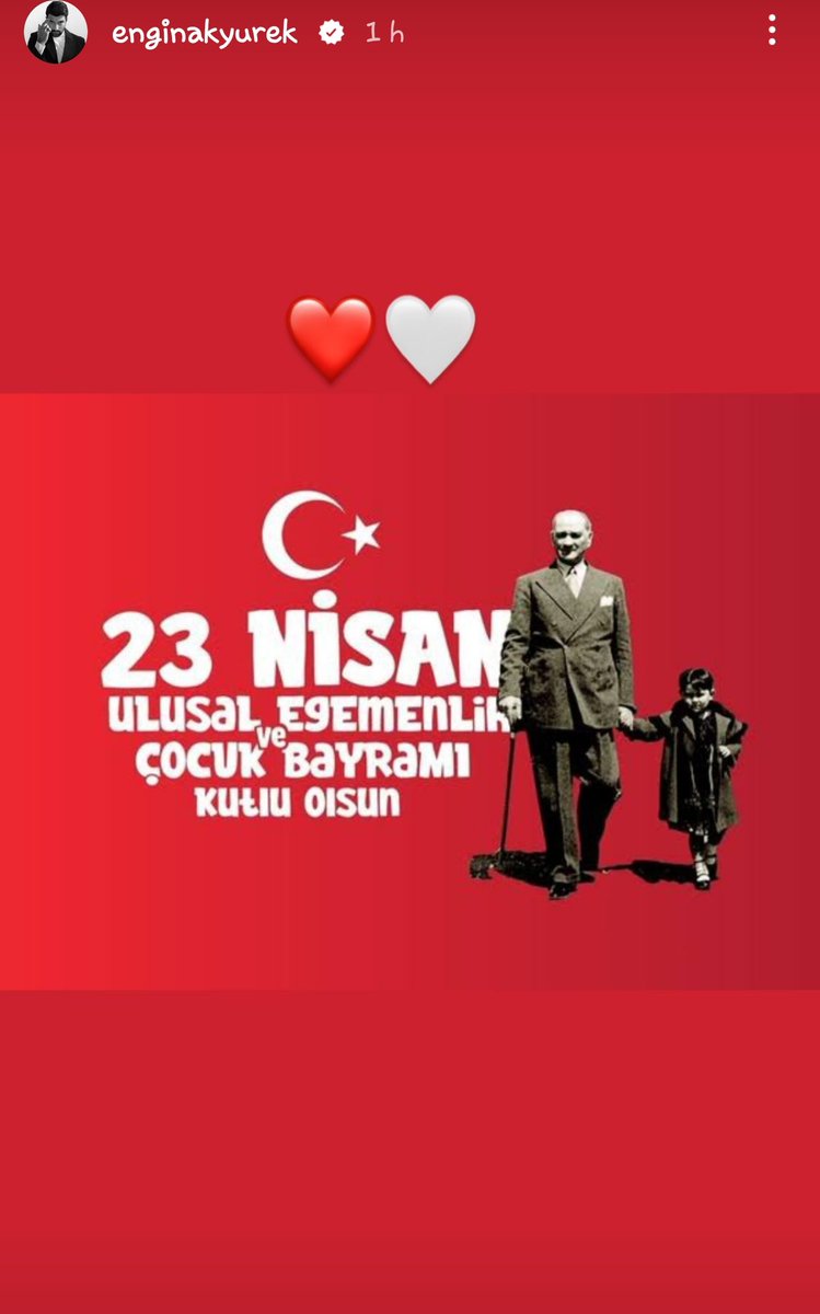 #EnginAkyürek 
↘️
instagram.com/stories/engina…
#UlusalEgemenlikveÇocukBayramı