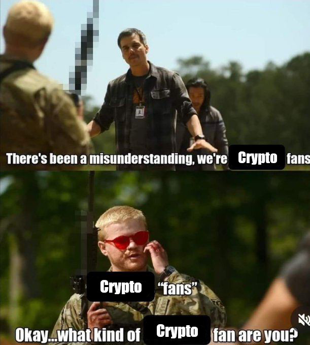 There's been a misunderstanding, we're #crypto fans

lol 😁