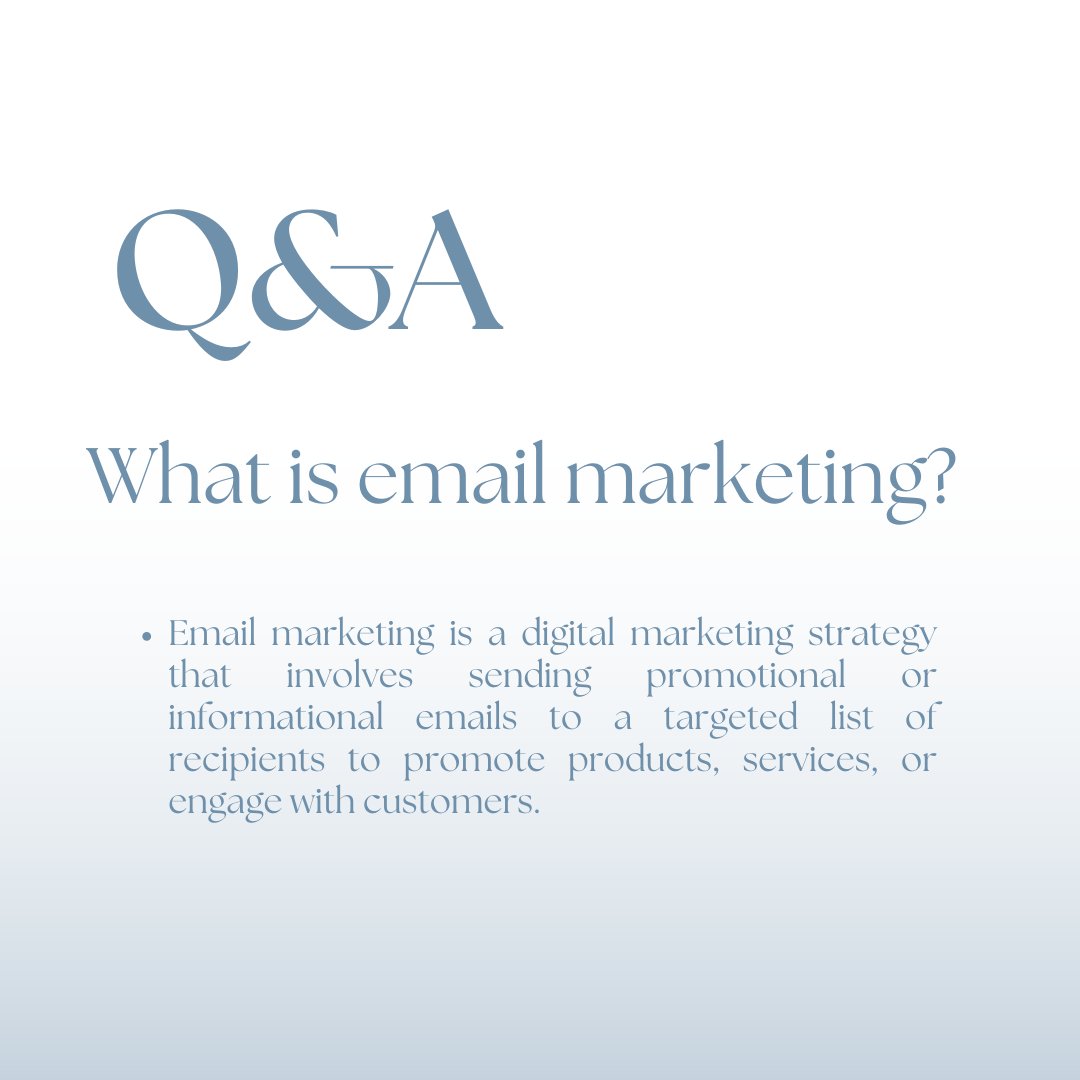 #EmailMarketing  is a #DigitalMarketingstrategy that involves sending promotional or informational emails to a targeted list of recipients to promote products, services, or #Engagement  with customers.
#MarketingTips #EmailAutomation #MarketingMetrics #BusinessPromotion