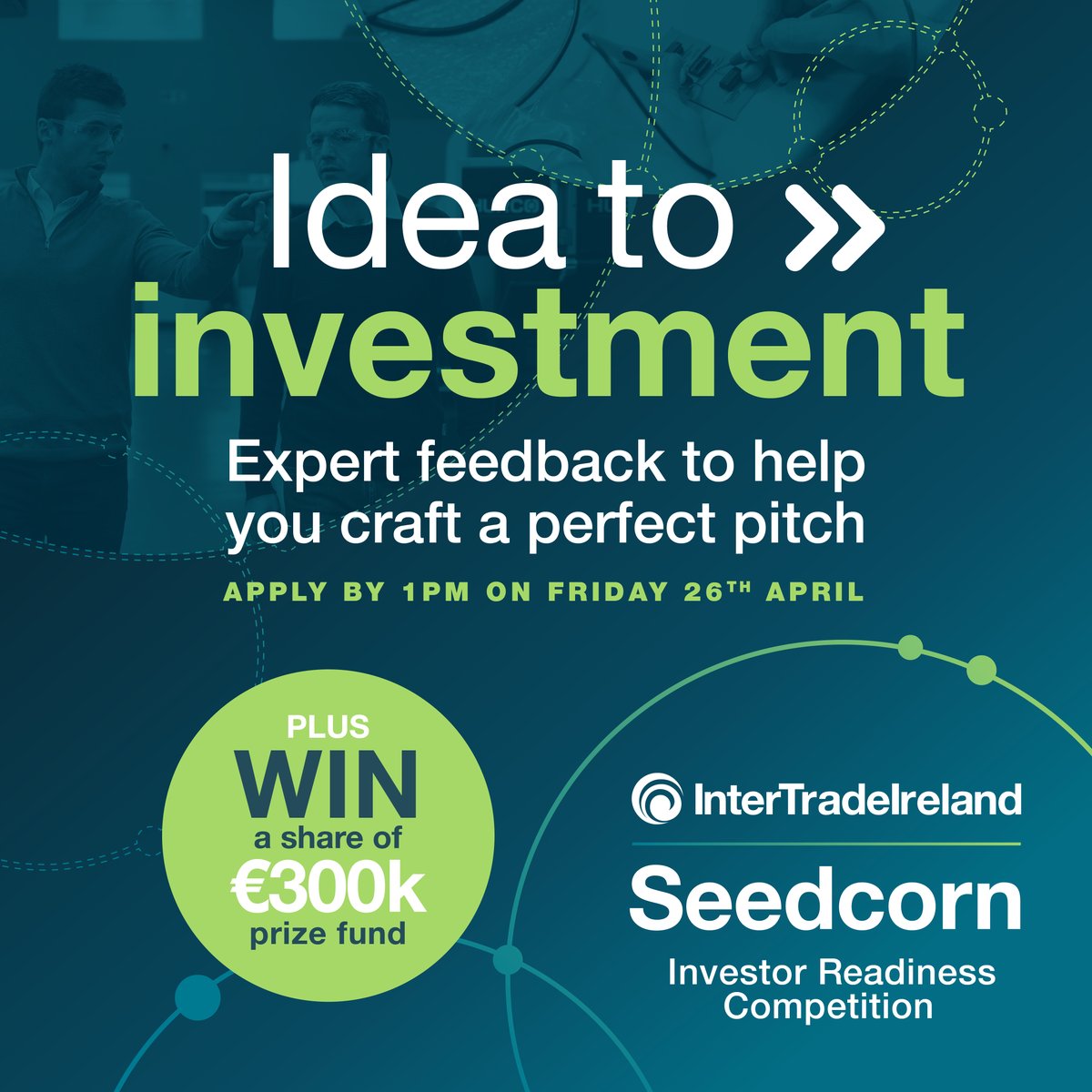 Apply by this Friday ⏳

Secure the spotlight your business deserves with Seedcorn.💡

Get expert mentorship, guidance and win a share of the €300,000 cash prize fund.

The next big step for your small business 👇
 eu1.hubs.ly/H08wwmc0