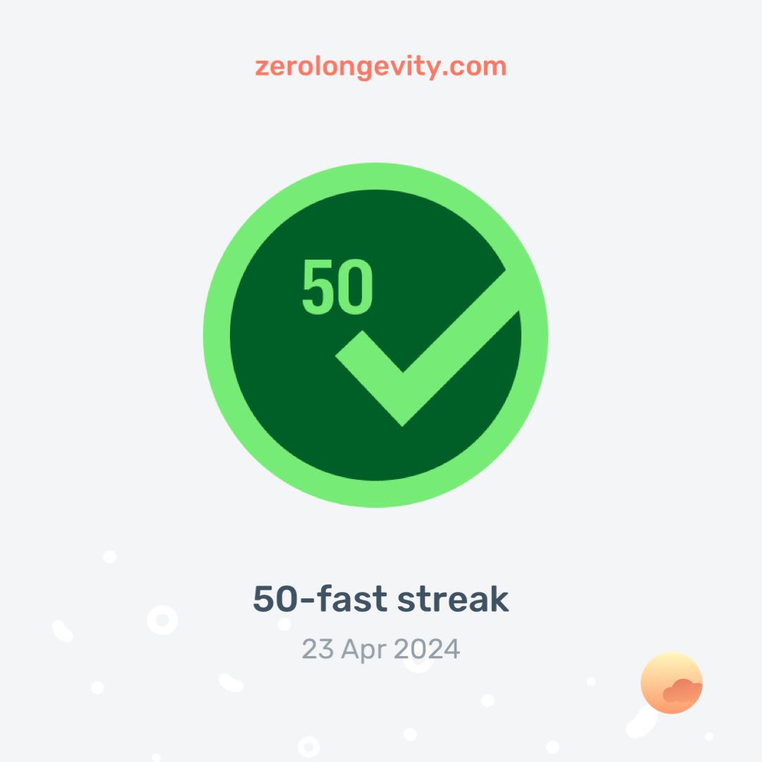 I just earned a new badge #FastingWithZero. Can’t wait to see what I unlock next with <a href="/zerolongevity/">Zero</a>!