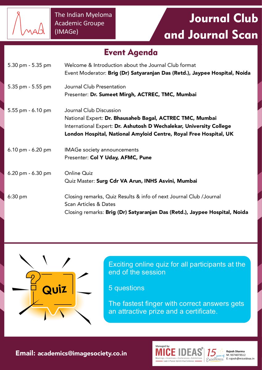 Listen to the Expert in Amyloidosis @awechalekar deliberating on the role of Mass spectromtery in the Amyloidosis on Thursday 25 April at 1730h (IST) during IMAGe (@IndMyAcGp) Journal Club presented by @MirghSumeet from ACTREC, Mumbai. @DrPMPGI @myelomaMD @NavinKhattry