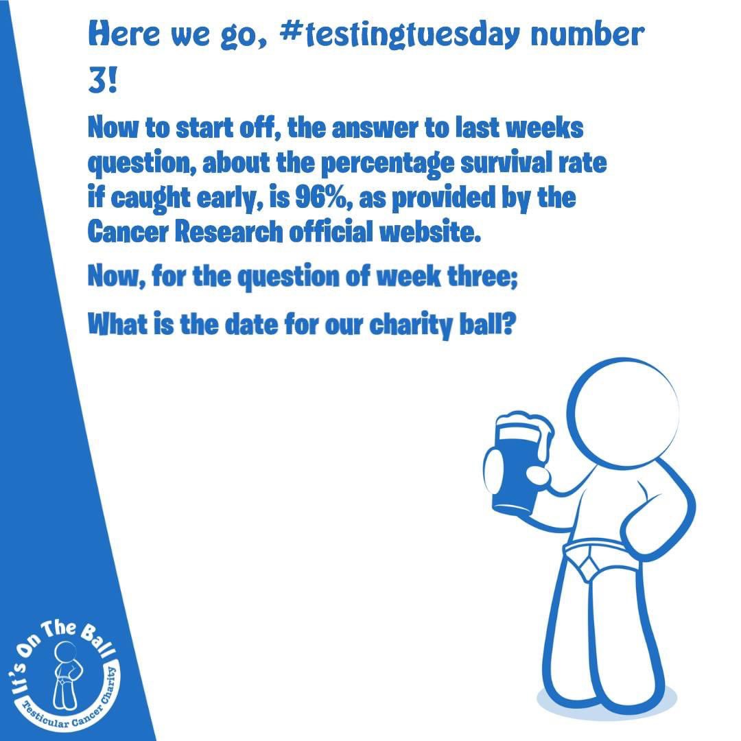 Itsontheball's tweet photo. Its #testingtuesday round 3.
#testicularcancer #testicularcancerawarenessmonth
#educate #education #checkyourself #health
#campaign #allmonth #daily #dailypost #tobi #cancer
#fighter #survivor #testtime #doyouknow https://t.co/QAXMle4SVE