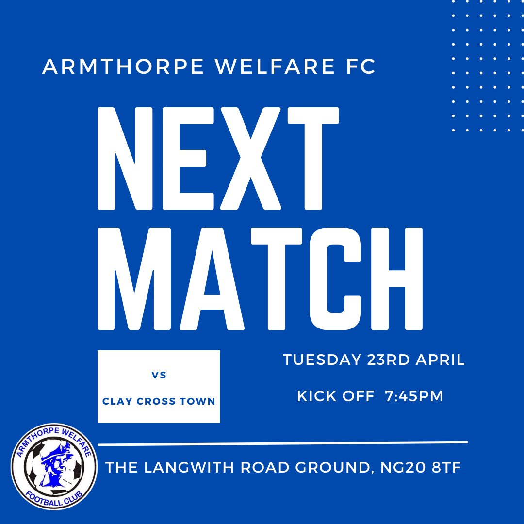 🗓️ We’re back in action this evening as we face @claycrosstownfc. Please be aware that this fixture will take place in Shirebrook. #utw #upthewellie