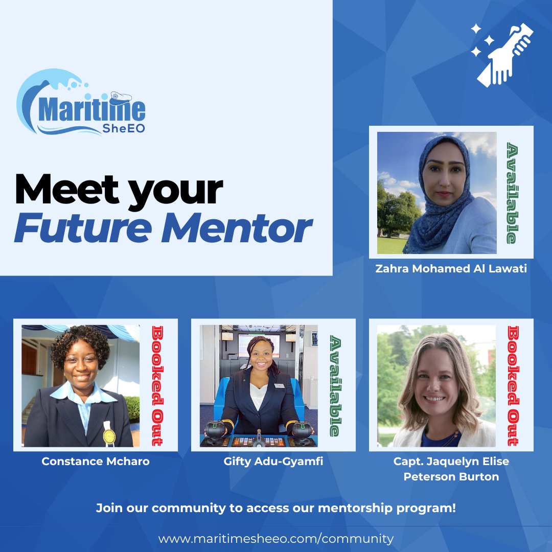 We introduced the mentorship program, now let us introduce our mentors!

Join our community to access our mentorship program! maritimesheeo.com/community

#MaritimeSheEO #MentorshipProgram #WomenInMaritime #WomenLeadership