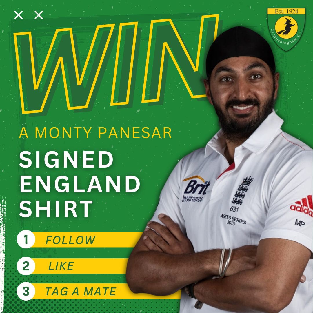 Giveaway time 🏆🙌🏼 Follow, like, and tag a mate for a chance to win a signed England shirt by the legendary Monty Panesar! 🏏 A winner will be drawn Friday 3rd May 🥇 Don’t miss out on this brilliant piece of cricket memorabilia ✍️ #competition #memorabilia #cricket #IPL #win