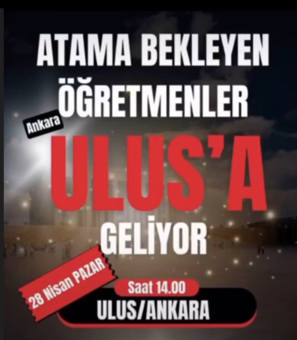 AydnYce8's tweet photo. Sayın Özel, 23 Nisan’ı kutladığımız bugün de  gelecek nesilleri yetiştirecek öğretmenler sizleri de Ulus’ta yanında görmek istiyor. 28 Nisan Pazar 14.00’ da meclisin açıldığı yerde sizi bekliyor olacağız.
#SnÖzelÖğretmenlerleUlusa
@eczozgurozel https://t.co/T9QEDDPA23