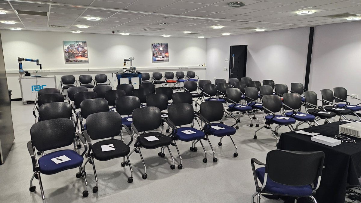 rarukautomation's tweet photo. Today we are hosting a Systems Integrator Training Day at Magna Science Adventure Centre.
The purpose of the event is for SI partners to gain further knowledge and confidence in the Universal Robots product range, as well as the new ISO standards and implications.
#SITraining https://t.co/oiDjOlVtye