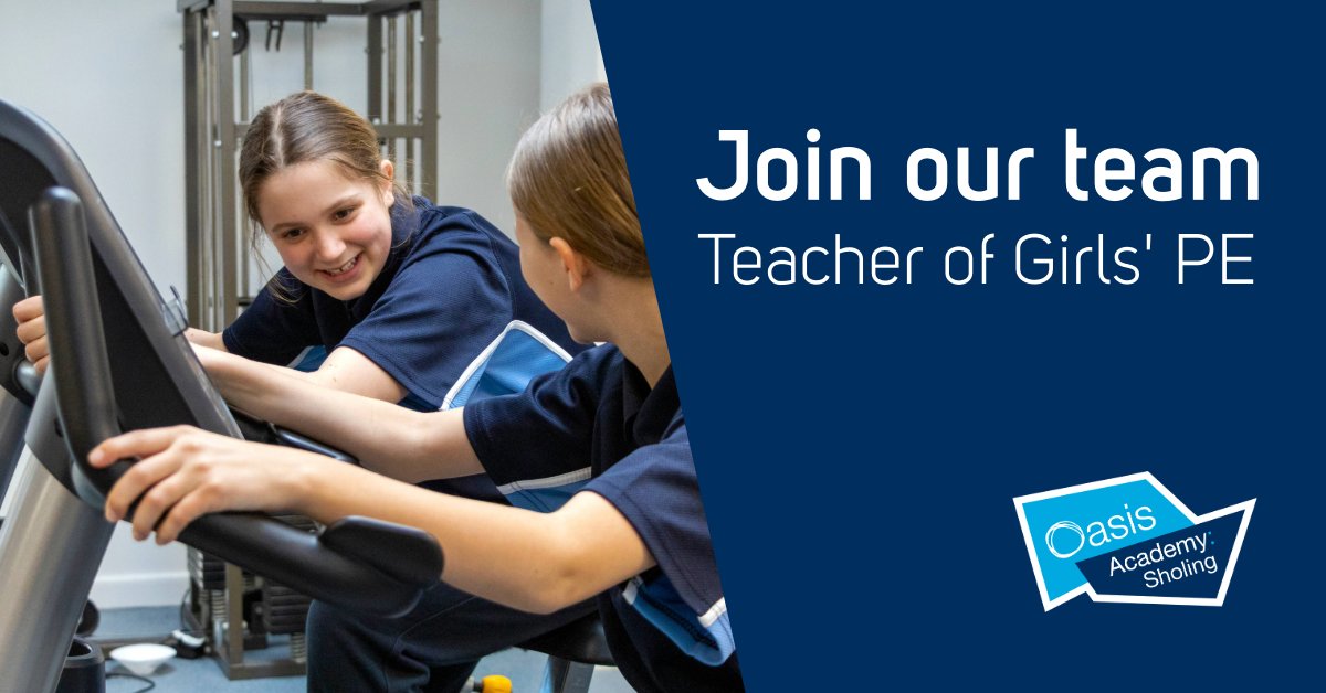 Oasis Academy Sholing is looking to recruit a well-qualified, enthusiastic and highly motivated, full or part-time Teacher of Girls’ PE to support the Principal, staff and our students as we ‘strive for excellence’. oclcareers.org/job/teacher-gi…