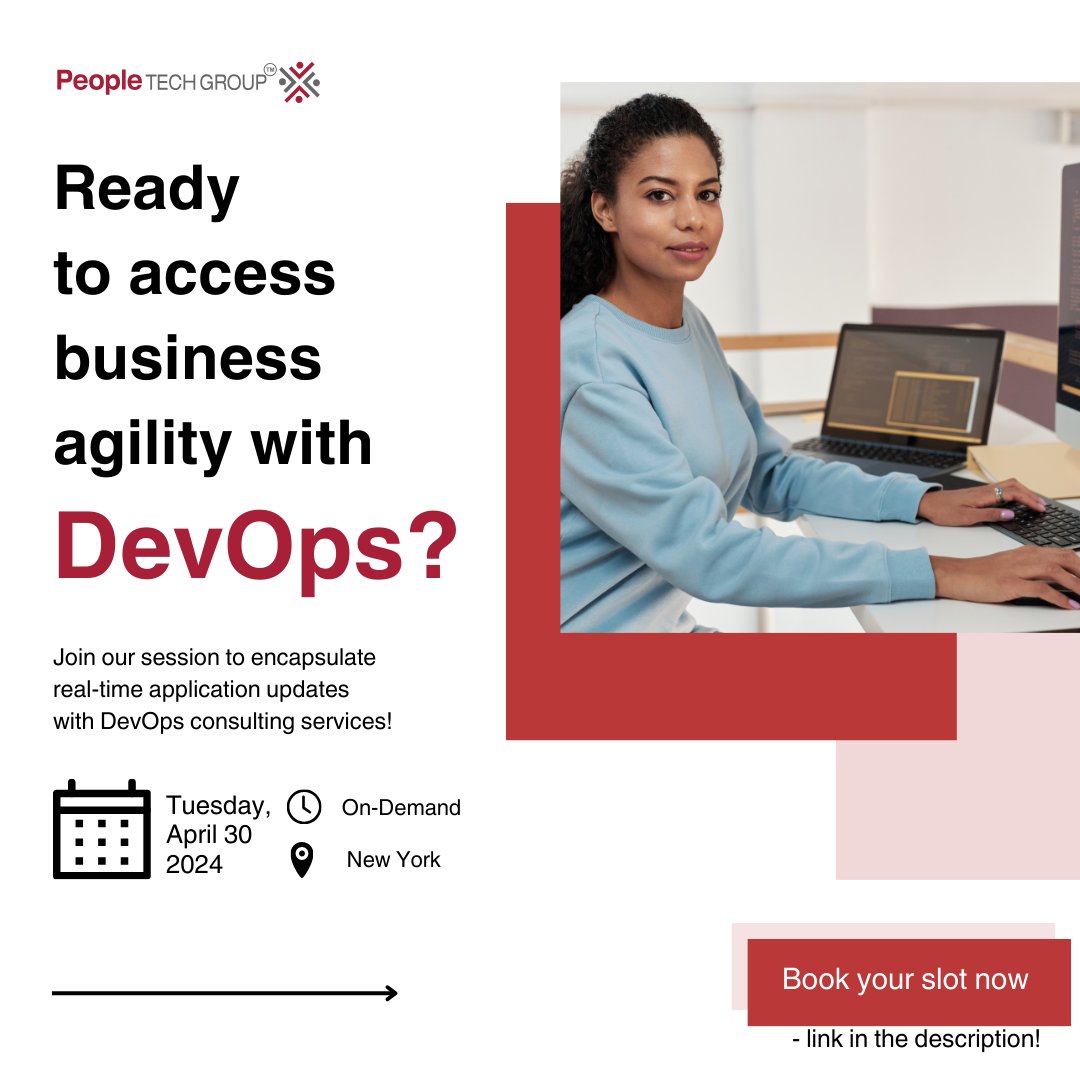 PeopleTechInc's tweet image. Join us for an exclusive DevOps session on Tuesday, April 30, 2024 at New York location! 

Book your slot now -  peopletech.com/workshops/devo…

#ptg #DevOps #DevOpsConsulting #BusinessAgility #Automation #Efficiency #Innovation #BusinessGrowth #NewYork