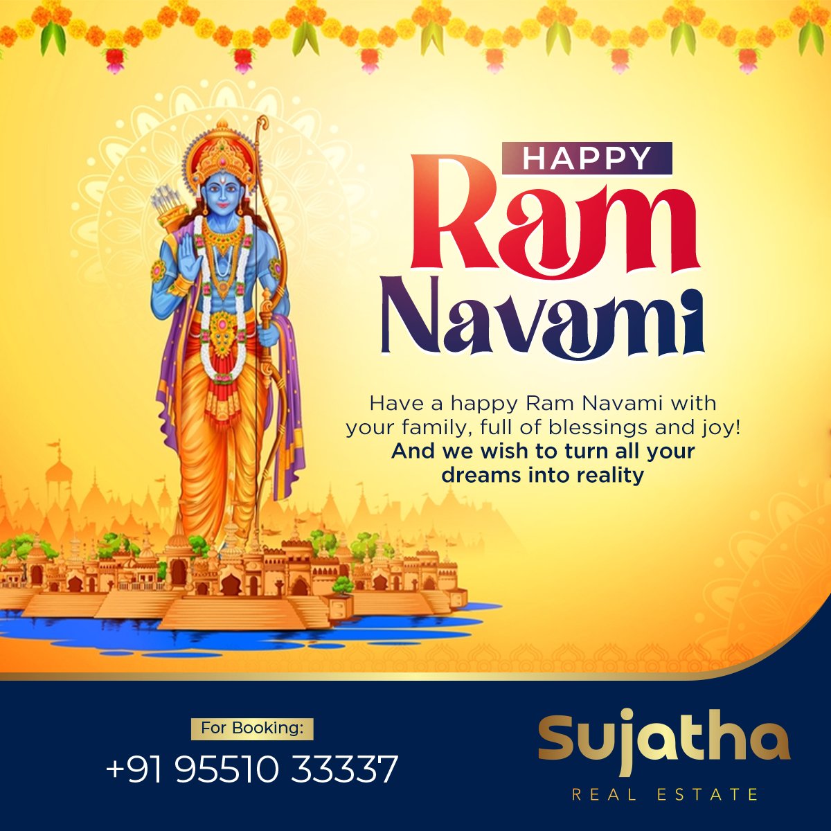 Happy Ram Navami 

Have a happy Ram Navami with your family, full of blessings and joy!

Call: +91 95510 33337

#ramnavami #happyramnavami #jaishreeram #hindu #india #ayodhya #ramnavmi #celebration #festival #realestate #realestateagent #realestateinvestor #home #plot #kumbakonam