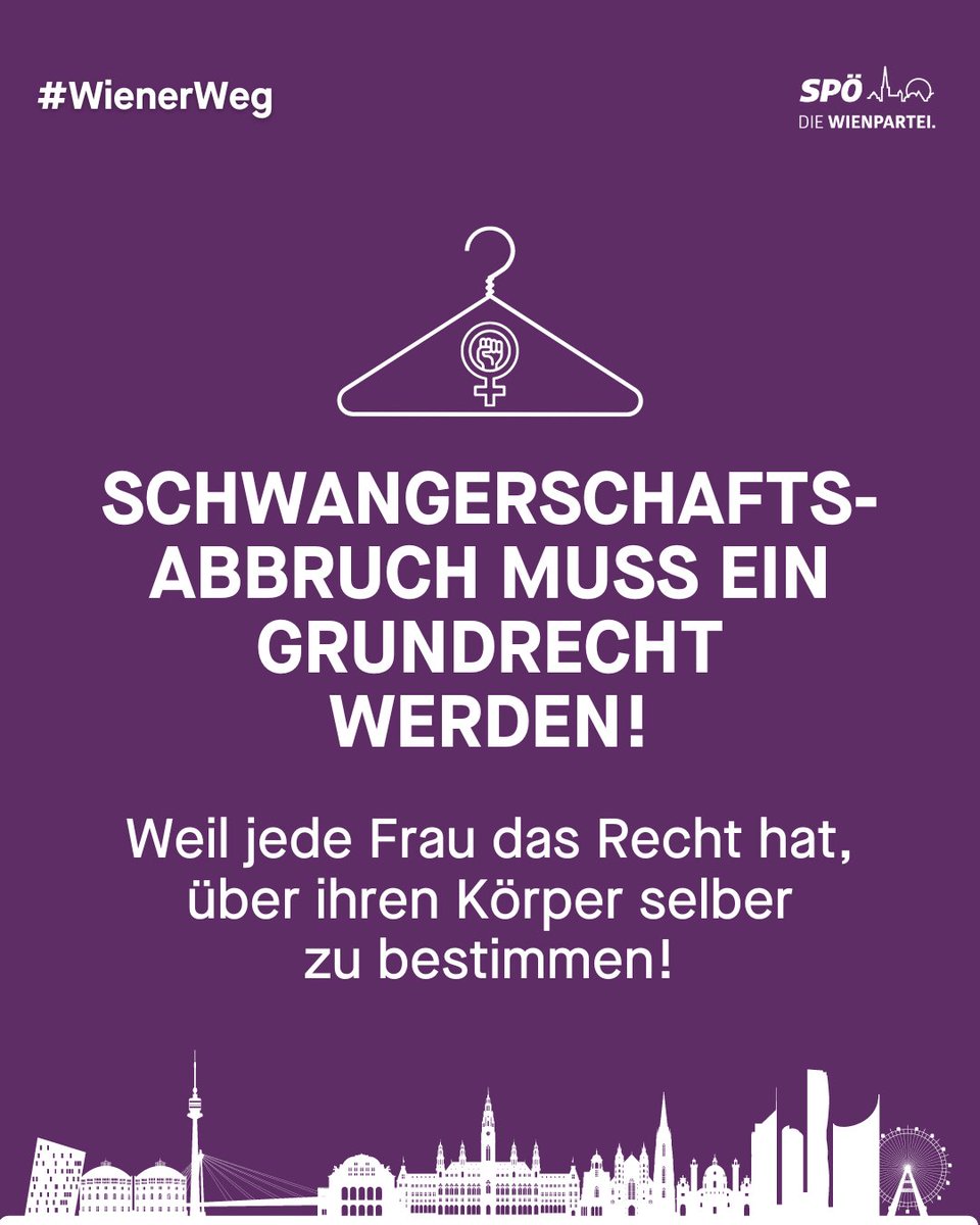 Wir in Wien sind für die legale Abtreibung als EU-Grundrecht. Im Gegensatz zur ÖVP unterstützen wir in Wien die Resolution unserer sozialdemokratischen Abgeordneten!