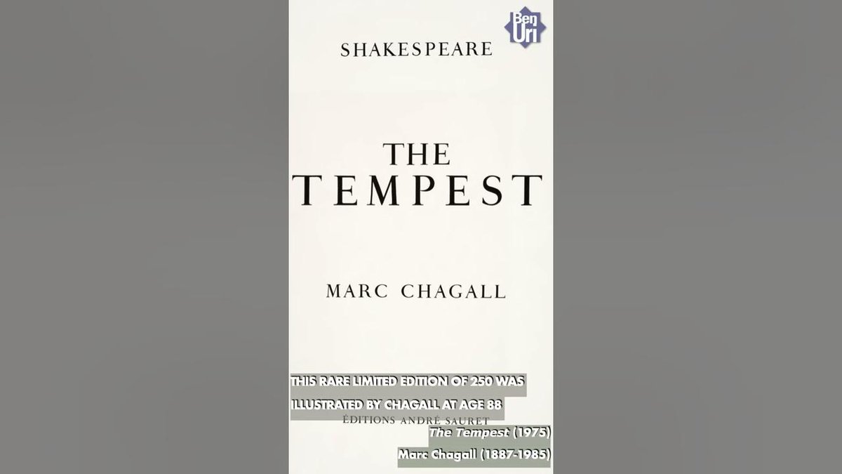Happy Shakespeare Day!! Join us in paying tribute to the great playwright William Shakespeare. Ben Uri is delighted to have a rare limited edition of Marc Chagall's 1975 illustrated version of Shakespeare's The Tempest in our collection. ➡️ bit.ly/46DMR5d