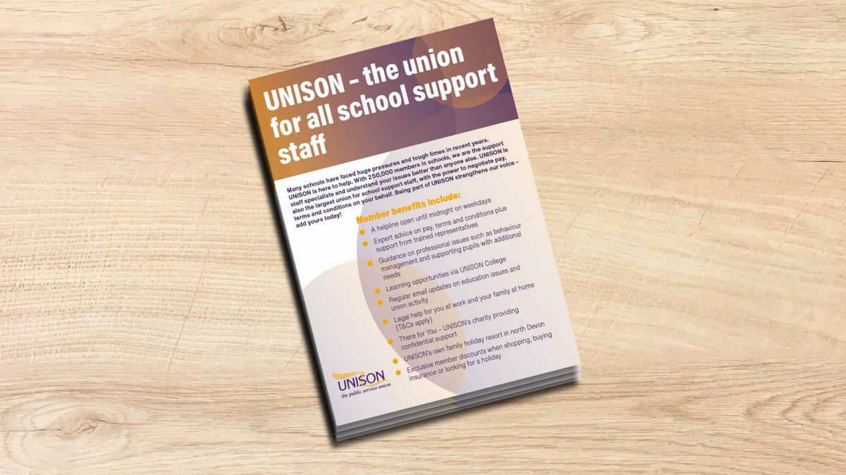 UNISONinSchools's tweet image. Our latest leaflet encourages school support staff to become members of UNISON, the largest trade union in the UK. As one of the three NJC unions, UNISON has the power to negotiate your pay and conditions.

shop.unison.site/product/2024-s…