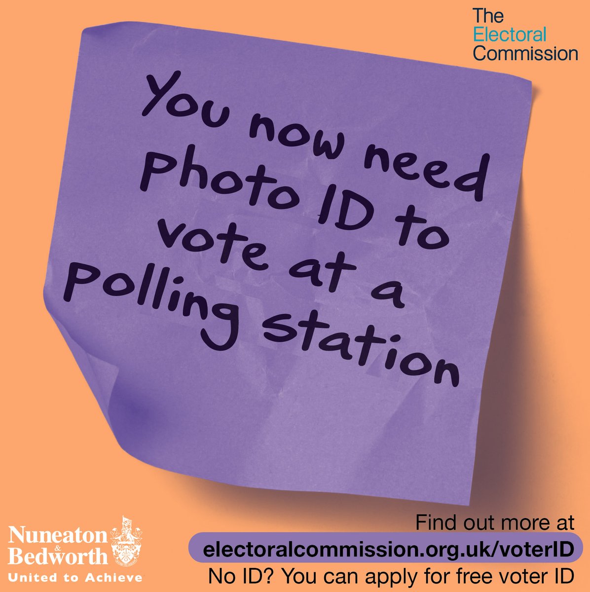 You now need photo ID to vote at a polling station. 🪪 If you do not have photo ID, you can apply for a free #VoterID before tomorrow's deadline, Wednesday, 24 April. Make sure you are #VoteReady. 🗳️ electoralcommission.org.uk/voting-and-ele…