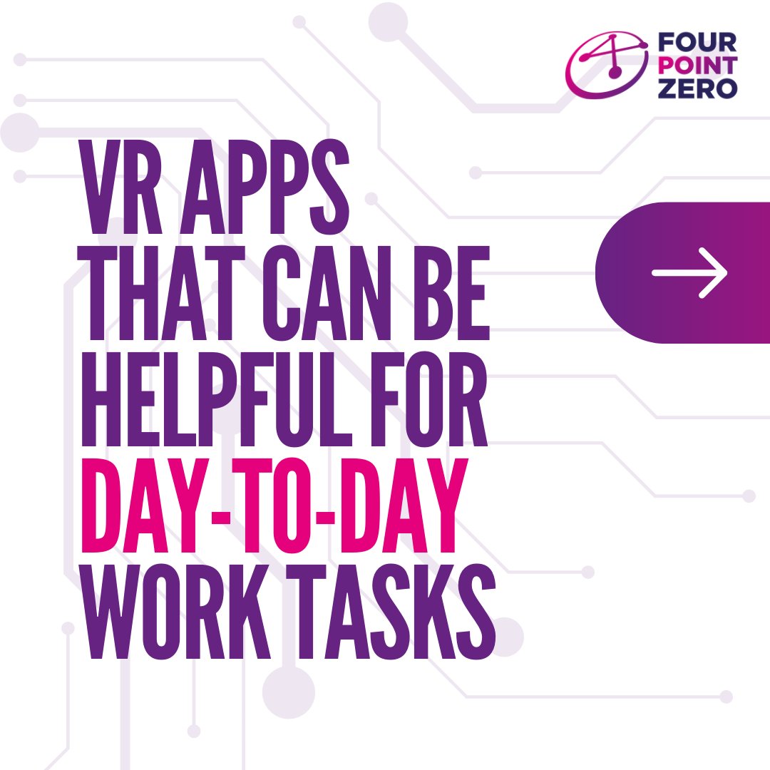FourPointZeroIO's tweet image. 💡 𝗩𝗥 𝗔𝗽𝗽𝘀 𝗧𝗵𝗮𝘁 𝗖𝗮𝗻 𝗕𝗲 𝗛𝗲𝗹𝗽𝗳𝘂𝗹 𝗙𝗼𝗿 𝗗𝗮𝘆-𝗧𝗼-𝗗𝗮𝘆 𝗪𝗼𝗿𝗸💡 

There are a number of VR apps that can be helpful for day-to-day work tasks. ⬇️
#VRapps #virtualreality #workproductivity #technology #innovation #futureofwork #ARVR #userexperience