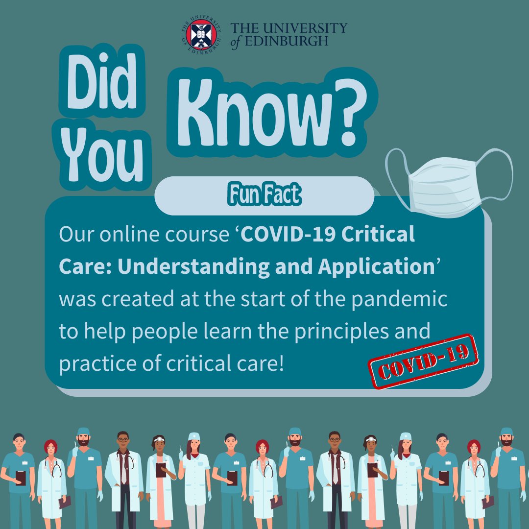 🩺'COVID-19 Critical Care: Understanding and Application' online course emerged in the pandemic's onset, aiding in critical care principles. Developed in 2 weeks during UK's first lockdown, it attracted 50,000+ learners globally. #5MillionMOOCLearners 🚑