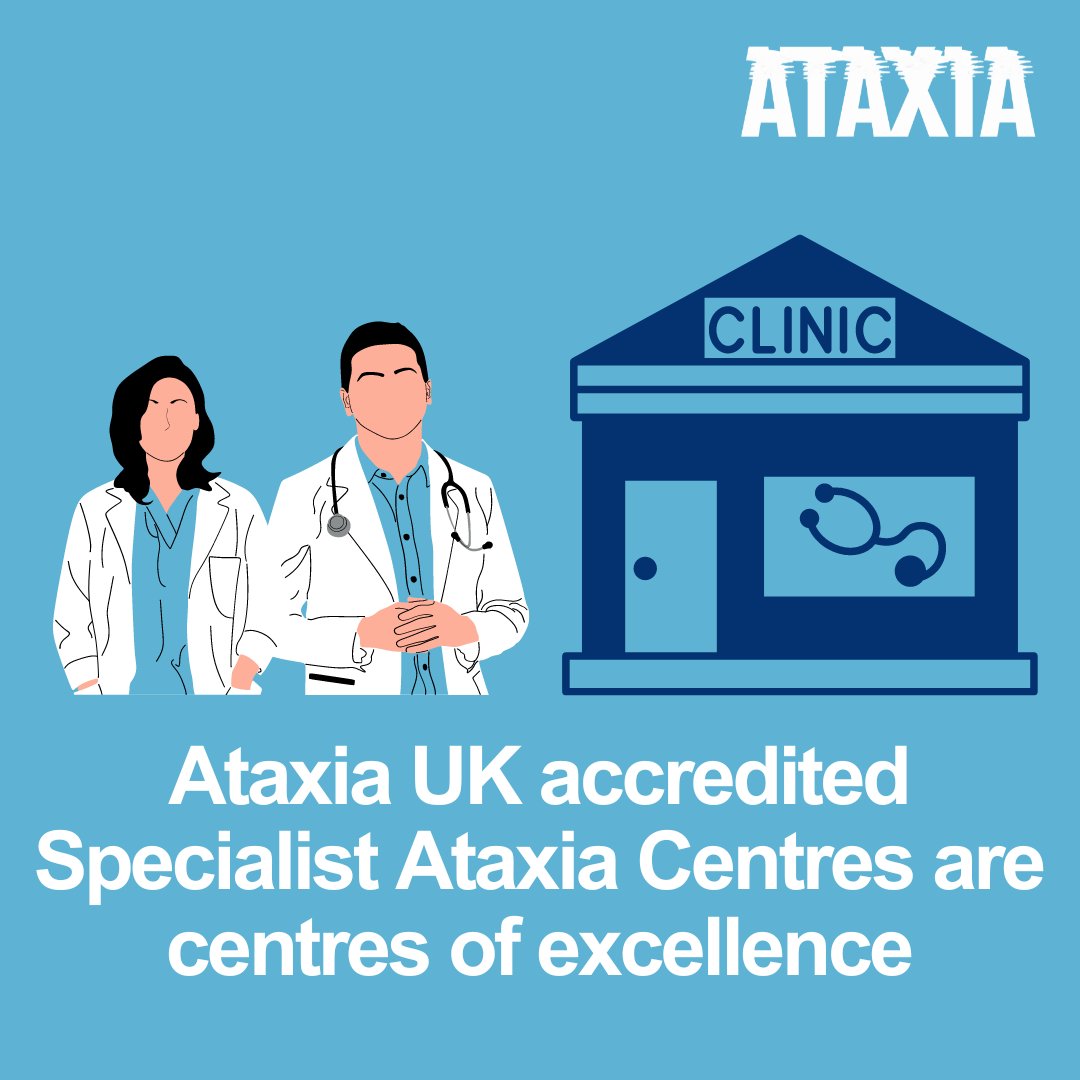 Ataxia UK accredited Specialist Ataxia Centres are centres of excellence, where adults & children with ataxia receive the best possible quality of care & a co-ordinated service combining diagnosis, treatment, support & research. For more information, see: bit.ly/3I0Wbac