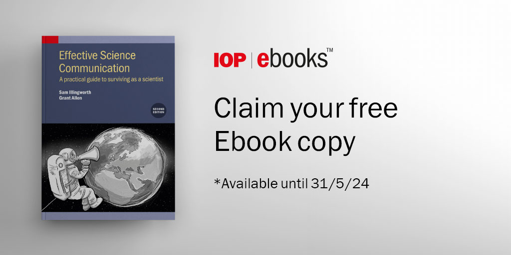 IOPPublishing's tweet photo. Happy world book day! What better way to celebrate than claiming your free ebook copy of Effective Science Communication! 📚

Claim your copy here- https://t.co/WwiOKejFP0 https://t.co/ZfoF14GU8m
