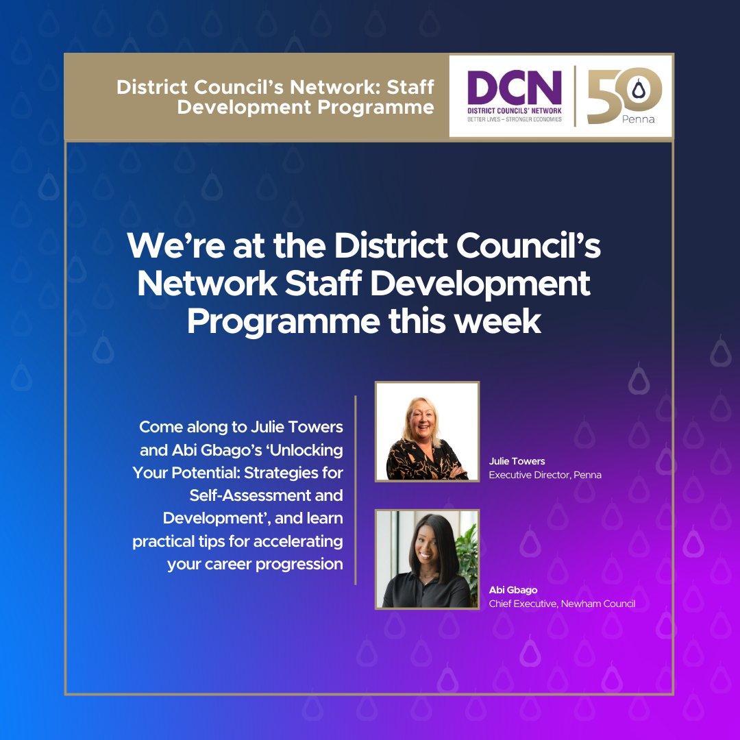 We're looking forward to the @districtcouncil network Development Programme '24! On 25 April, @JulieTowers_PRS and @NewhamLondon's Chief Exec @AbiGbago will meet with upcoming leaders to share tips on unlocking potential and developing strengths. We can't wait to see you there!