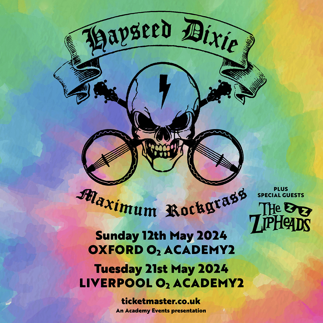 Nashville four-piece #HayseedDixie coined their own genre rockgrass, a unique fusion of bluegrass and rock music. Plus special guests @Zipheads 🗓️ Sun 12 May @O2AcademyOxford 🗓️ Tue 21 May @O2AcademyLpool 🎟️ Tickets 👉 amg-venues.com/yp1m50RlbXP