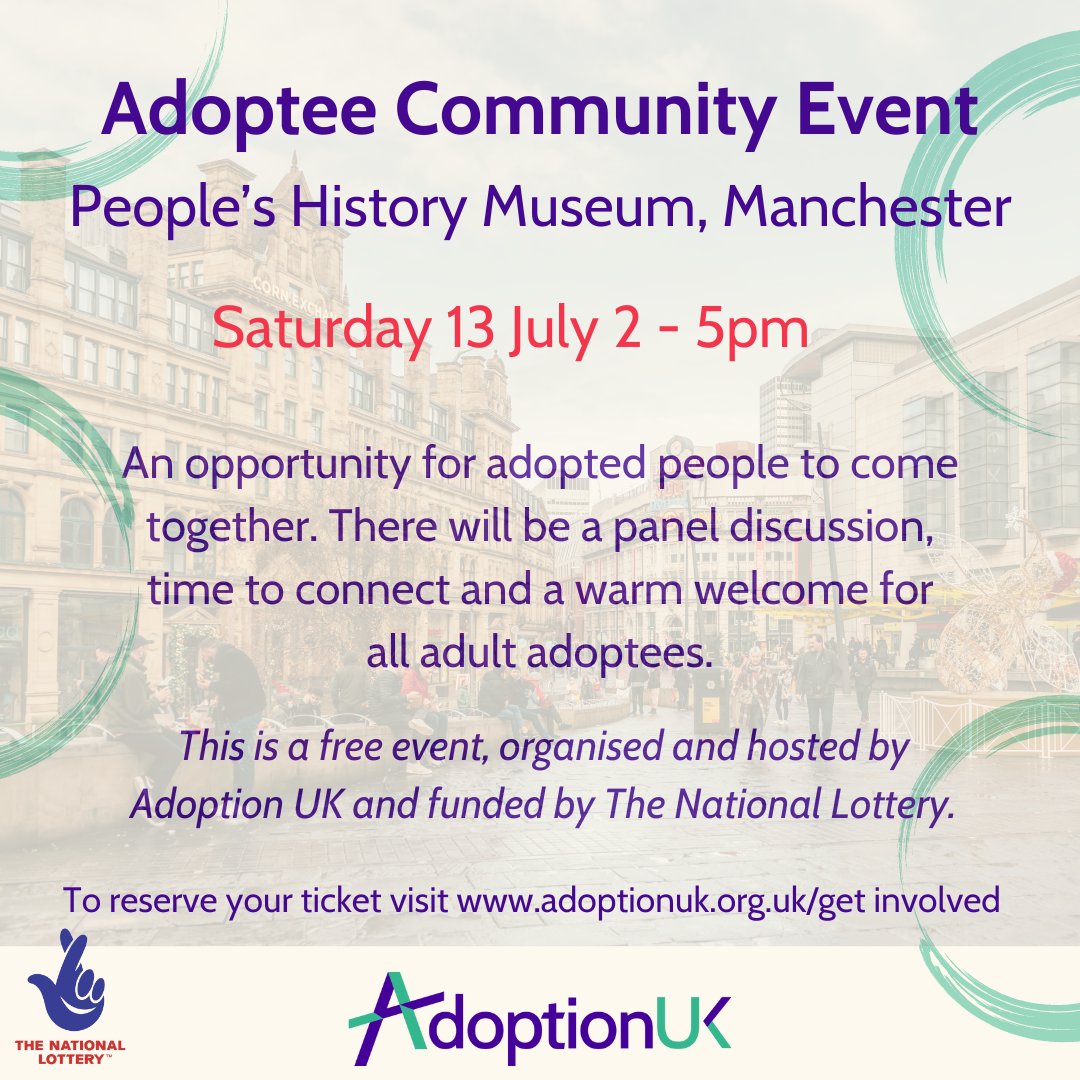 We're delighted to announce that we are hosting two events for adoptees this summer. They are an opportunity for adult adoptees to come together, connect and share experiences and information. Book your free tickets through our website ow.ly/nfkb50RlWef.