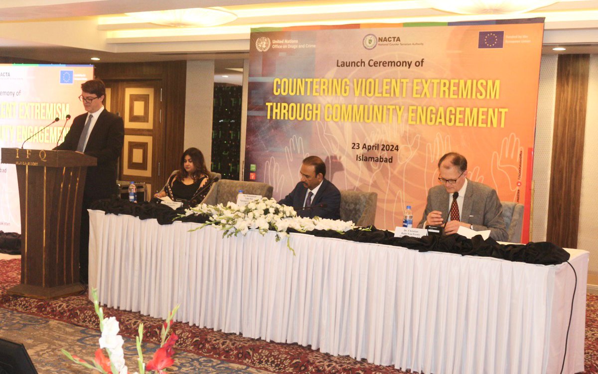 NACTA,in collaboration with @UNODCPakistan & @EUPakistan, has launched a project on ‘CVE Through Community Engagement’, with primary objective of establishing four key expert networks dedicated to policy support, victim assistance, communication & narratives, & youth empowerment