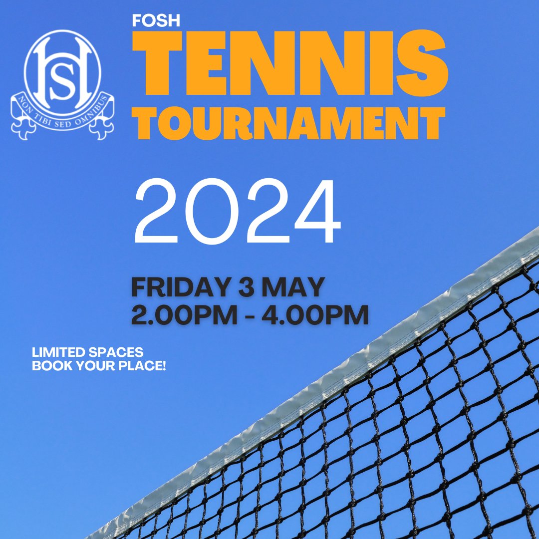 It's the Annual St Hilary's FOSH (Friends of St Hilary's) Tennis Tournament! Inviting any parents past, present or even potential future parents to join in the fun on Friday 3 May, 2.00pm - 3.00pm. Book your spot by filling in this form forms.office.com/e/VqWFpxQ9tm.