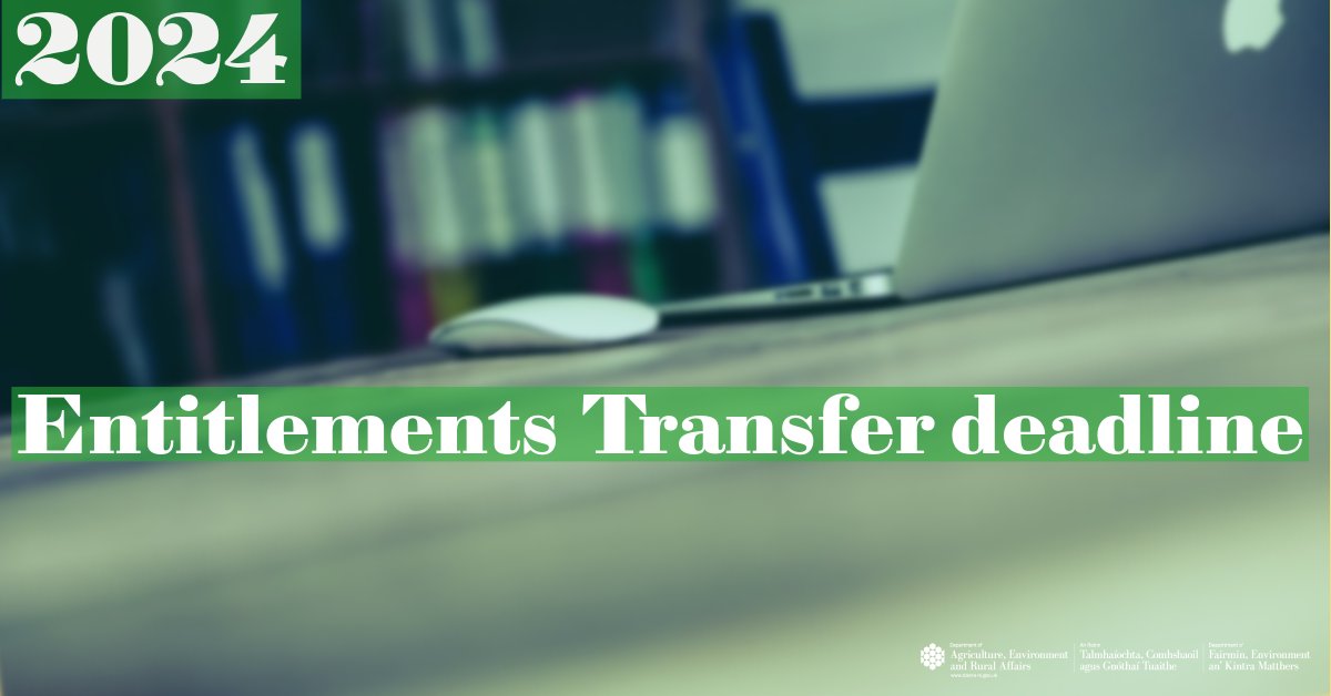 Farmers are being reminded that any Basic Payment Scheme (BPS) Entitlement Transfers for this year must be completed by midnight Thursday 2 May 2024. 🔗More info: daera-ni.gov.uk/news/2024-basi…