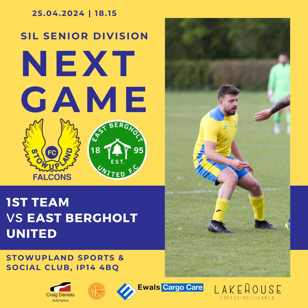 Trying to keep up with the adult section fixtures here 😅 two games in three days for our 1st team starting with a trip to face Tatt tonight before hosting East Bergholt on Thursday (I think) #SFFC 🟡🔵